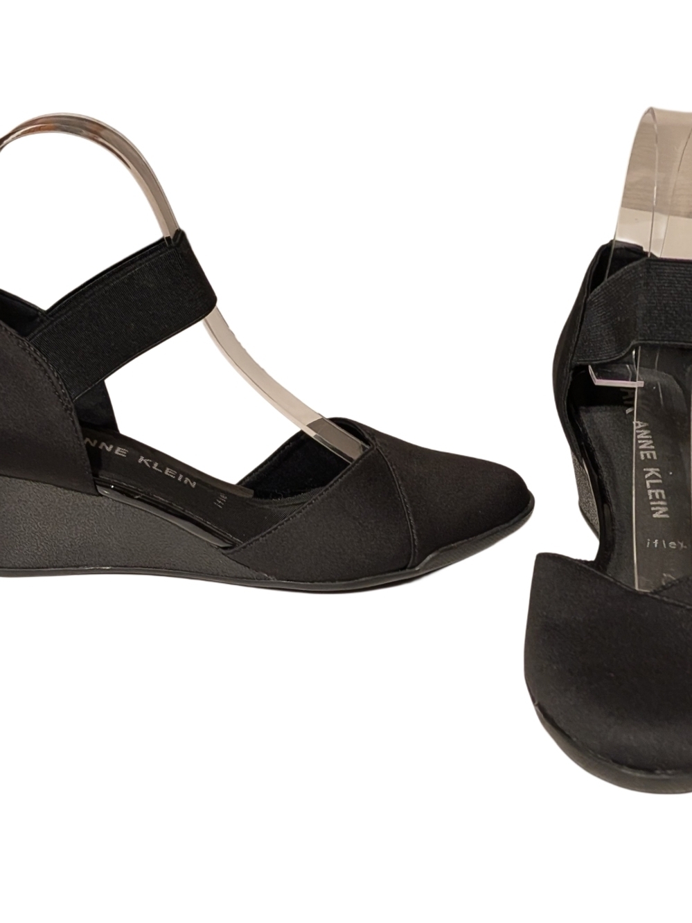 Anne Klein iFlex Black Slingback Wedge Heels Womens Size 6.5 M Comfort Shoes - Picture 6 of 10